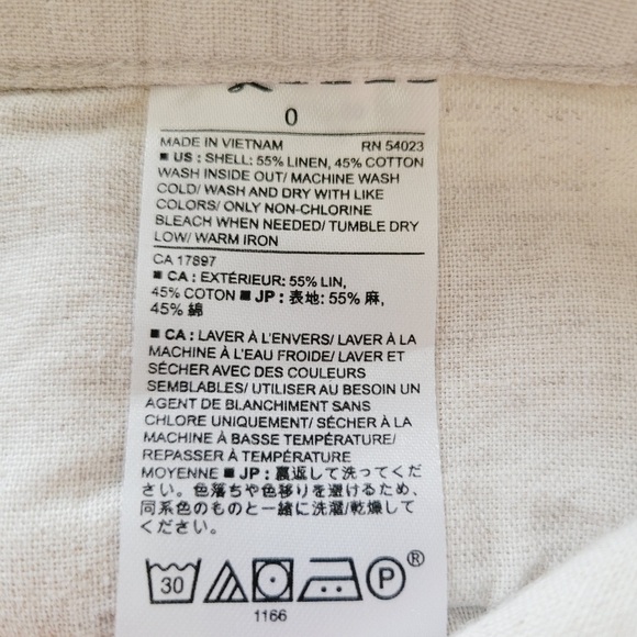 Banana Republic Linen Blend Hampton Work Pants Size 0 Ankle Cropped - Picture 7 of 12